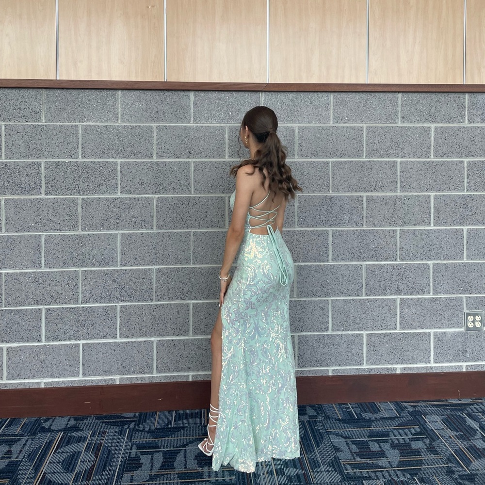 Windsor Blue Iridescent Prom Dress